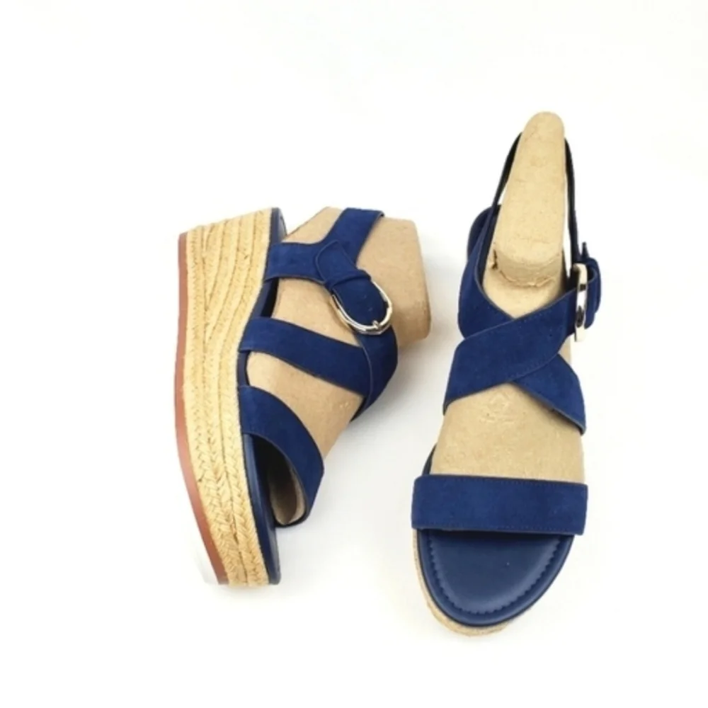 Marc fisher Zain Blue espadrille wedge sandals